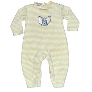 Disney Store Vintage baby Dumbo yellow and white striped romper size 6 months